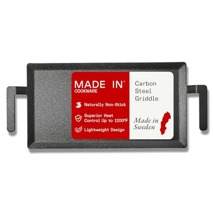 Made In Cookware | Carbon Steel Griddle | Professional Cookware | Crafted in Sweden | Induction Compatible
