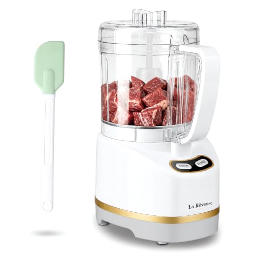 La Reveuse 2 Cup Mini Food Processor, Electric Chopper Small, White