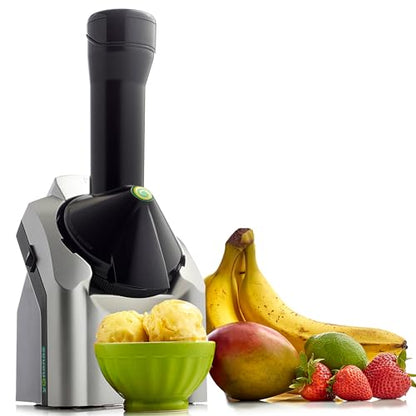 Yonanas Classic Frozen Fruit Soft Serve Maker for Healthy Vegan and Dairy-Free Treats, 200W Silver Machine with 36 Recipes, BPA Free, Easy to Clean, Quick and Simple to Use