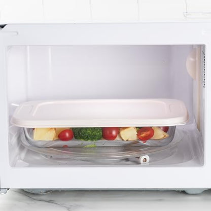 COOK WITH COLOR 8 PC. Glass Baking Dish Set with Lids - Deep Casserole Dish, Glass Food Container, Oven, Freezer and Microwave Safe, Clear Container, Pink