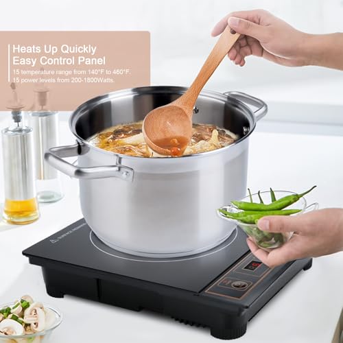 Duxtop 1800W Portable Induction Cooktop Countertop Burner, Gold 8100MC