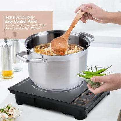 Duxtop 1800W Portable Induction Cooktop Countertop Burner, Gold 8100MC