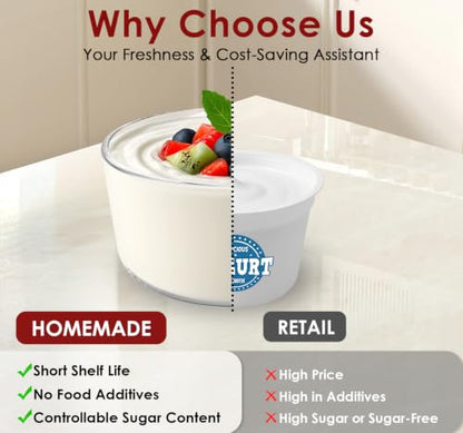Suteck Yogurt Maker for Probiotic Greek Yogurt with Timer & Temp Control