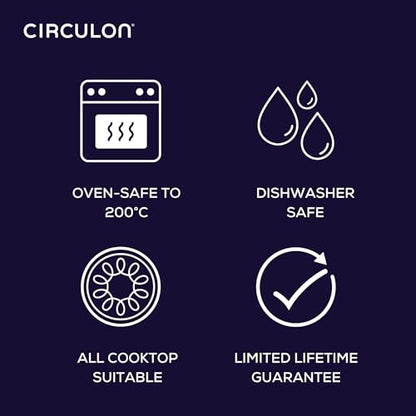 Circulon Symmetry Hard Anodized Nonstick Induction Frying Pan Twin Pack, 10-Inch and 12-Inch, Pan Sets for Cooking Nonstick, Black