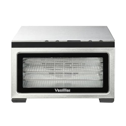 Food Dehydrator Machine - 5 Stainless Steel Trays, Digital Adjustable Timer, 400W, 176°F, Temperature Control, Mini Dryer for Jerky, Herb, Meat, Beef, Fruit and Dog Treats, Model 2015YJ, Silver
