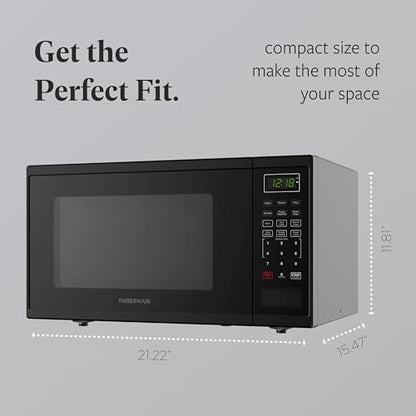Farberware 1.1 Cu. Ft. Countertop Microwave Oven – 1000 Watts Power, Auto Cook Settings, Defrost, Easy Clean and Child Safety Lock - Black