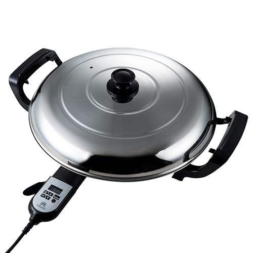 Ethniq 18.5" Electric Griddle for Ethiopian Injera, Somalian Anjero, Crepe, Lefse, Mogogo, Mitad, Pancake Teff Injera Maker - Adjustable Digital Heat Control - Non-Stick Surface -