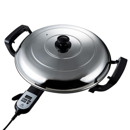 Ethniq 18.5" Electric Griddle for Ethiopian Injera, Somalian Anjero, Crepe, Lefse, Mogogo, Mitad, Pancake Teff Injera Maker - Adjustable Digital Heat Control - Non-Stick Surface -