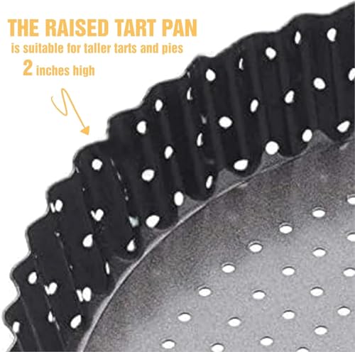 Space Home - Quiche Lorraine Deep Dish Pie Pan - 9.44 inch Tart Pans with Removable Bottoms - Apple Pie Pan - 9.44 inch Tarte Tatin Pan - Deep Dish Pie Crust - Quiche Baking Dish