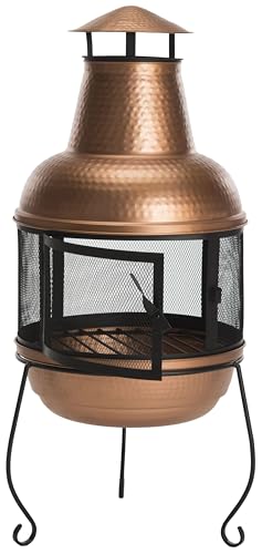 Safavieh Outdoor Collection Lima Copper and Black Chiminea