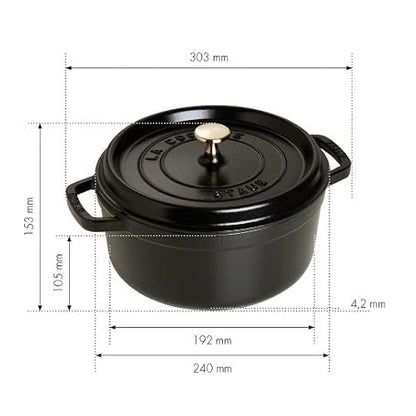 Staub Round Dutch Oven 4-Quart Matte Black