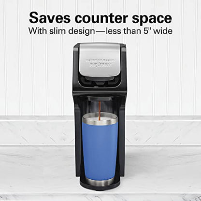 Hamilton Beach FlexBrew Single Serve Coffee Maker, Coffee Machine Compatible with Pod Packs and Grounds, Black Next Gen (49900)