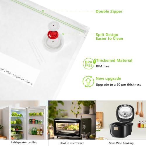 ALLHOPE Compact Vacuum Sealer for Food Storage: Portable Handheld Food Sealer, 80kPa Suction, 1800mAh Battery, 30 Reusable Vacuum Bags, Preserve 5X Freshness with Easy Operation