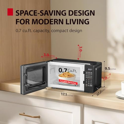 TOSHIBA Countertop Microwave Oven, 0.7 Cu.Ft, 700W, Black