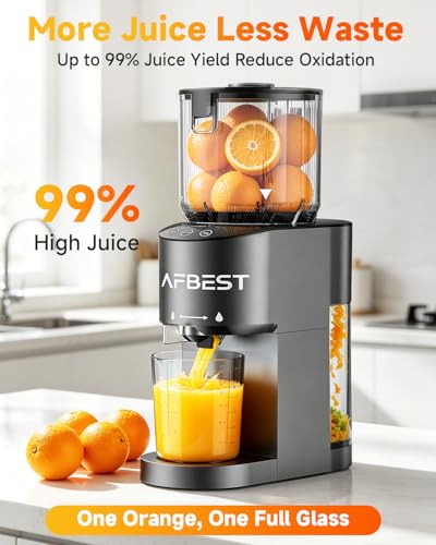 AFBEST Juicer Machines with 5.8" Large Chute, 2-in-1 Cold Press Juicer for Whole Vegetables Fruits Making Nut Milk, 100oz Capacity Masticating juicer for Daily Wellness, Easy to Clean, Premium Gray