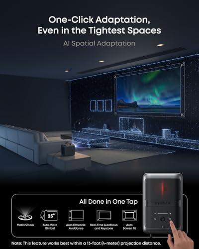 Nebula X1 4K Projector by Anker, Triple Laser Portable Home Theater, Dolby Vision, ISF & TUV Certified, 3500 ANSI Lumens, 56000:1 Contrast, Auto-Align Gimbal, GTV, Indoor & Outdoor, Backyard, Camping