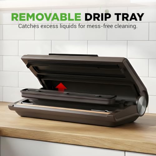 NutriChef Vacuum Sealer Machine with Removable Liquid Tray