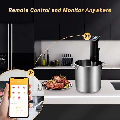 INKBIRD WIFI Sous Vide Cooker ISV-100W, 1000 Watts Sous Vide Machine Immersion Circulator with 14 Free Preset Recipes on APP & Calibration Function, Thermal Immersion, Fast-Heating with Timer