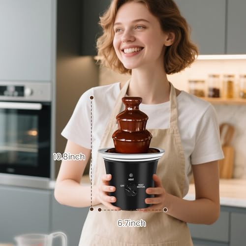 MINI Chocolate Fountain Machine Electric Chocolate Fondue Fountain Machine Stainless Steel for Chocolate Candy Butter Cheese