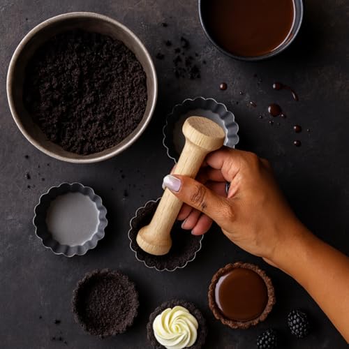 Mrs. Anderson’s Baking Dual-Sided Pastry Dough Tart Tamper, Hardwood, 6-Inches