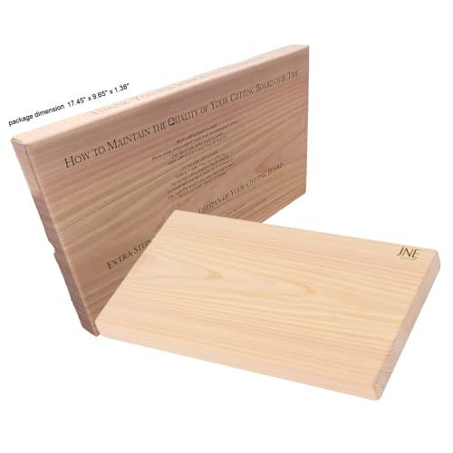 Hinoki Cypress Reversible Wood Cutting Board, 17.3" x 9.5" x1", Chopping Board, Butcher Board, Serving Board, Solid Single Piece, No Joint, No Glue | Holiday Gift