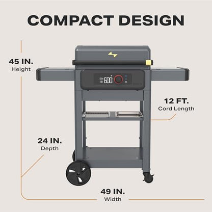 Current® Model G Griddle, Smart Electric Outdoor Flat Top BBQ Grill with 200°F to 600°F Range for Searing & Roasting, Digital Precision, Apartment-Friendly & Weather-Resistant, Slate