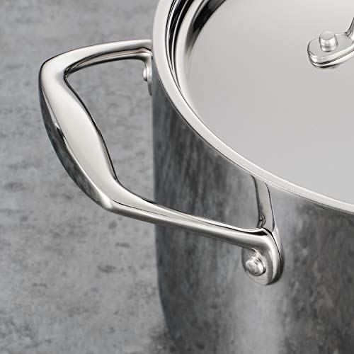 Tramontina Signature Tri-Ply Clad Stainless Steel 10-Piece Cookware Set with Lids, Pots and Pans Kitchen Set, Induction-Ready, Dishwasher-Safe, NSF-Certified, Made in Brazil