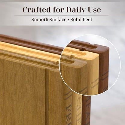 Book Cutting Board Set with Wooden Stand-Wooden Kitchen Cutting Boards That Look Like Books for Vegetables Cheese Meat,3pcs Chopping Board Gift Set for Home Cooks & Kitchen Decor