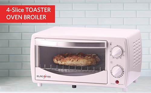 EUROSTAR TO902W 4-Slice Toaster Oven Broiler, White
