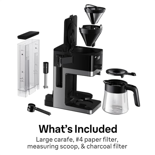 Braun OptiBrew Pro Drip Coffee Maker, Single Serve to 12 Cups, Milk Frother