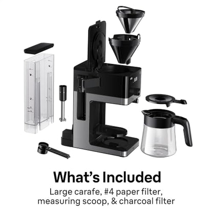 Braun OptiBrew Pro Drip Coffee Maker, Single Serve to 12 Cups, Milk Frother