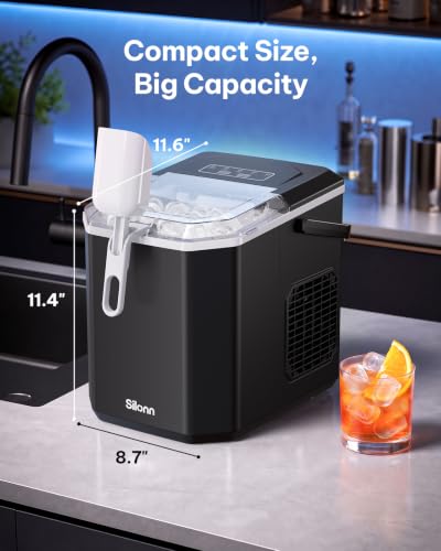Silonn Ice Maker Countertop with Expandable Ice Basket and Carry Handle