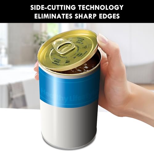 Kenmore Electric Can Opener – Smooth Edge, Automatic Side-Cut Blade, Extra-Tall Design for Regular & Pop-Top Cans, Easy One-Touch Operation, Black & Stainless Steel