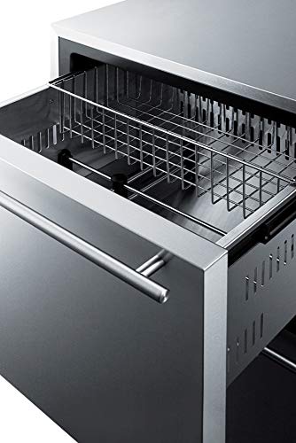 Summit 24” Two-Drawer Freezer, Outdoor Drawer Freezer, 4.26 cu.ft. Capacity, Stainless Steel- SPFF51OS2D