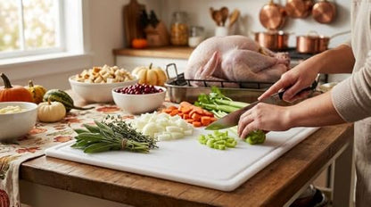 FARBERWARE Extra-Large Plastic Cutting Board, 15x20 Inch Dishwasher-Safe Chopping Board with Juice Groove, Non-Slip Surface, Durable, White