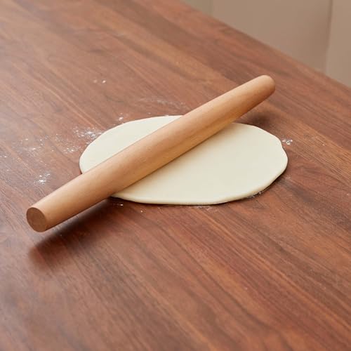 French Rolling Pin for Dough - Fulimax 16" Classic Wood Rolling Pins for Baking, Dough Roller for Fondant Pizza Pie Crust Cookie Pastry Pasta, Kitchen Baking Supplies, Beech Wood