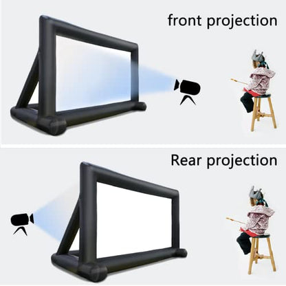 33ft Outdoor Inflatable Movie Screen, No Seam Projector Screen with Air Blower, Support Front & Rear Projection