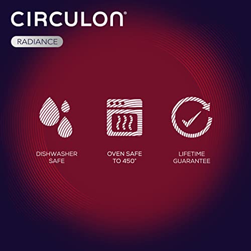 Circulon Radiance Hard-Anodized Nonstick Saucepan, Durable Nonstick Cookware, Sauce Pan with Straining Lid, 3-Quart, Gray