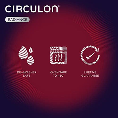 Circulon Radiance Hard-Anodized Nonstick Saucepan, Durable Nonstick Cookware, Sauce Pan with Straining Lid, 3-Quart, Gray