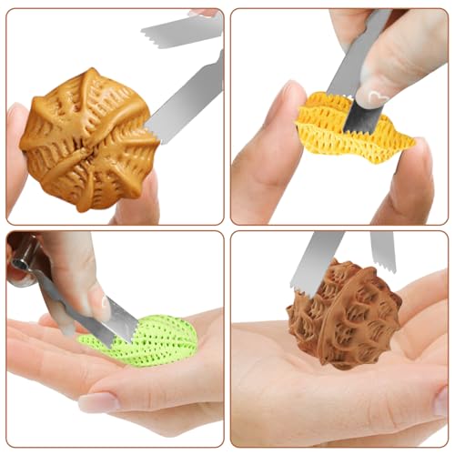 2Pcs Maamoul Tweezers Tongs, Maggash Manqat Pastry Tools Cookie Maker Dough Scraper Press, Stainless Steel Pastry Tongs Baking Crimper Tool for Decorating and Sealing Cookies, Shakarbura, Pie Crusts