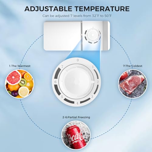 Antarctic Star 1.7 Cu.Ft Compact Refrigerator,Adjustable Thermostat,Removable Glass Shelf,Single Reversible Door Mini Fridge for Bedroom,Office,Dorm,Silver