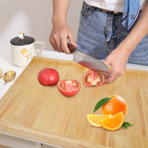 CMINAUS Reversible Wooden Pastry Board, 24" x 20" Wooden Cutting Board with Lip, Pastry Board Cutting Board Chopping Board Pie Board with Engraved Ruler for Counter Top Kitchen