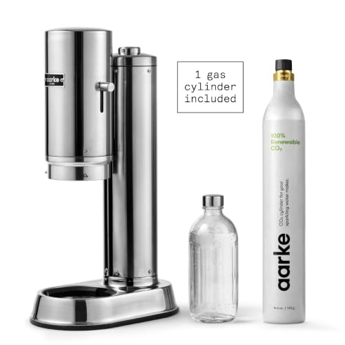 Aarke Carbonator Pro - Sparkling Water Maker & CO2 Cylinder, Stainless