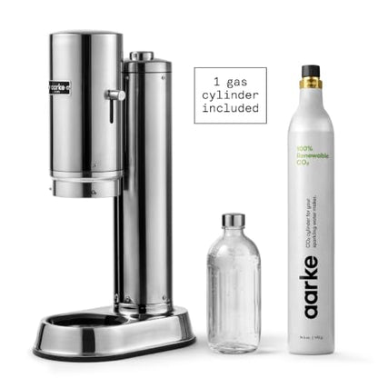 Aarke Carbonator Pro - Sparkling Water Maker & CO2 Cylinder, Stainless