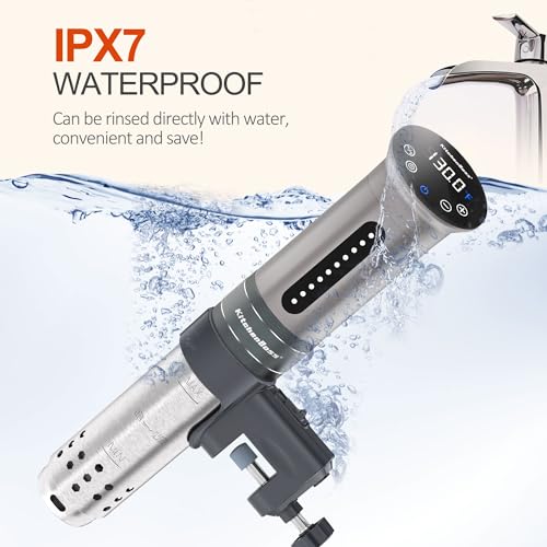 KitchenBoss Sous Vide Cooker Machine | 1100 Watts IPX7 Waterproof Sous-Vide G310/Silver | Suvee Cooker | Accurate Temperature Control Sous Vide Digital Display | Thermal Immersion Circulator