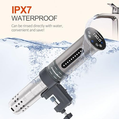 KitchenBoss Sous Vide Cooker Machine | 1100 Watts IPX7 Waterproof Sous-Vide G310/Silver | Suvee Cooker | Accurate Temperature Control Sous Vide Digital Display | Thermal Immersion Circulator