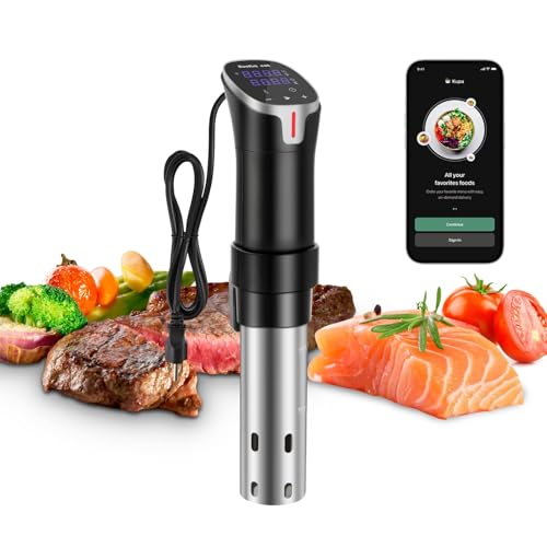 Sous Vide Cooker with APP Control,1100W Precision Sous Vide Machine with Digital Touch Screen,Ultra-quiet Immersion Circulator with Recipe and Timer for Beginners Home Chefs