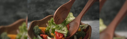 Wooden Kitchen Cooking Utensils Set | 9 Piece Spatula Set with Spoon Rest, Holder & 7 Hooks | Acacia Wood Non Toxic Serving Spoons