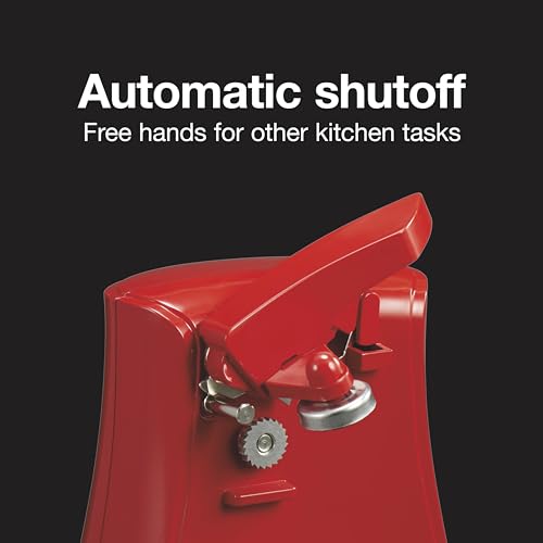 Proctor Silex Power Electric Automatic Can Opener for Kitchen with Knife Sharpener, Twist-off Easy-Clean Lever, Cord Storage, Red (75226)