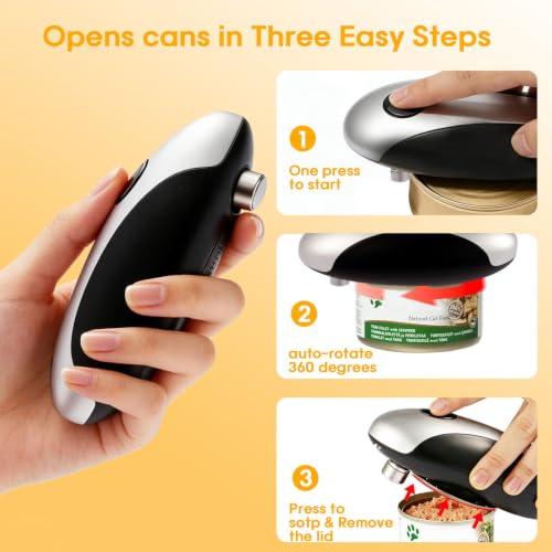 ZEUSORA Electric Can Openers in 2026: Automatic Can Opener Electric with Rechargeable. The Can Opener Creates A Smooth Edge, Making It The Best Gift for Seniors And Kids. Sliver & Black